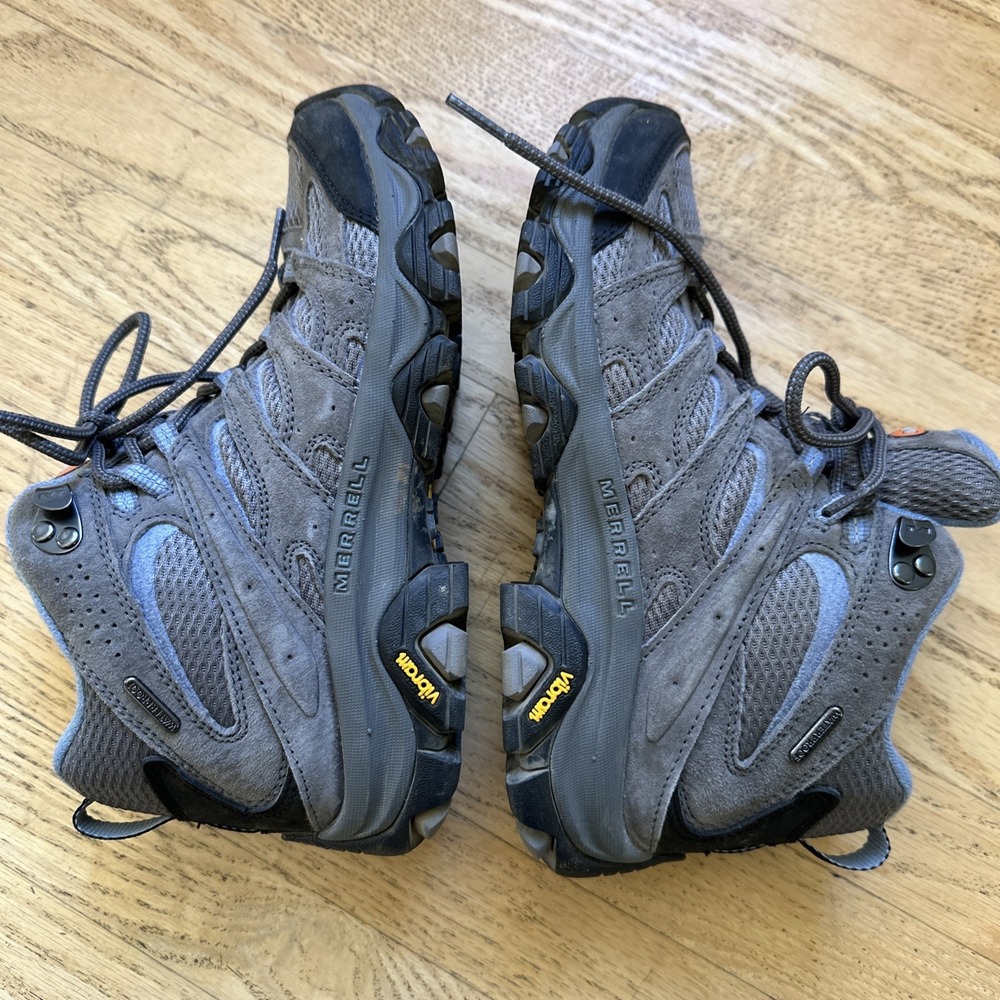 Merrell Moab 3 Mid Women's Waterproof Size 8 Gray Blue Hiking Boots